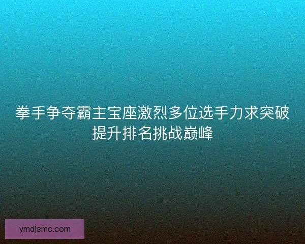 拳手争夺霸主宝座激烈多位选手力求突破提升排名挑战巅峰